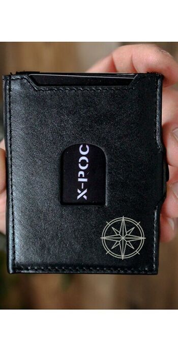 Porte-carte de crédit X-POC en cuir véritable "Compass" 3