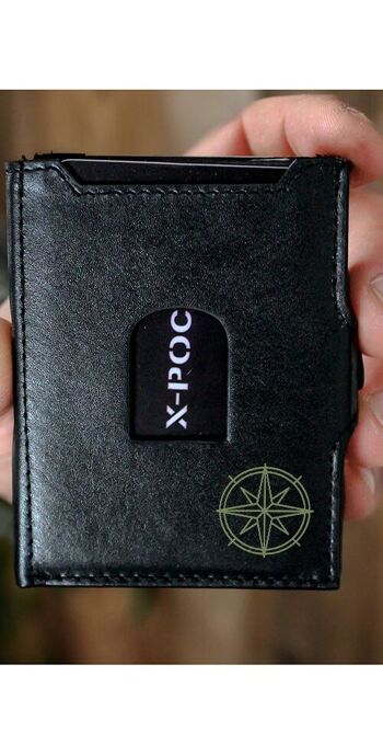Porte-carte de crédit X-POC en cuir véritable "Compass" 5