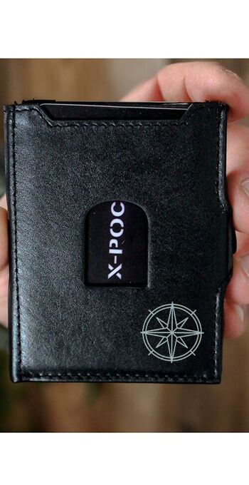 Porte-carte de crédit X-POC en cuir véritable "Compass" 6