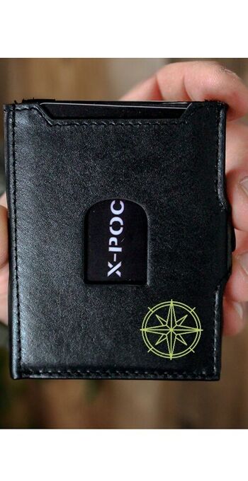 Porte-carte de crédit X-POC en cuir véritable "Compass" 7