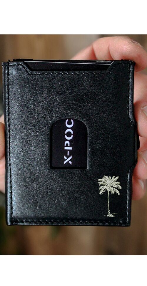 X-POC Kreditkartenhülle echtes Leder "Palme"
