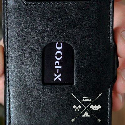 Étui pour cartes de crédit X-POC en cuir véritable "Arrows Emblem"