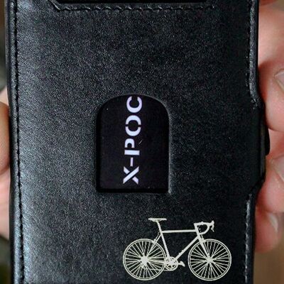 Porta carte di credito X-POC in vera pelle "Racing Bike"