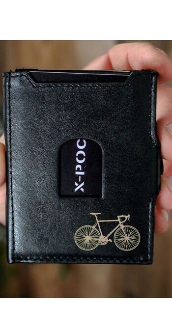 Porte-cartes de crédit X-POC en cuir véritable "Racing Bike" 2