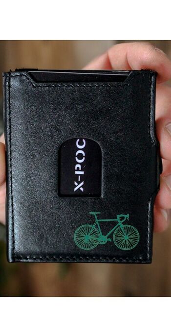 Porte-cartes de crédit X-POC en cuir véritable "Racing Bike" 4