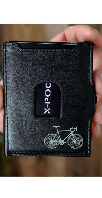 Porte-cartes de crédit X-POC en cuir véritable "Racing Bike" 6