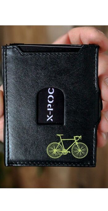 Porte-cartes de crédit X-POC en cuir véritable "Racing Bike" 14