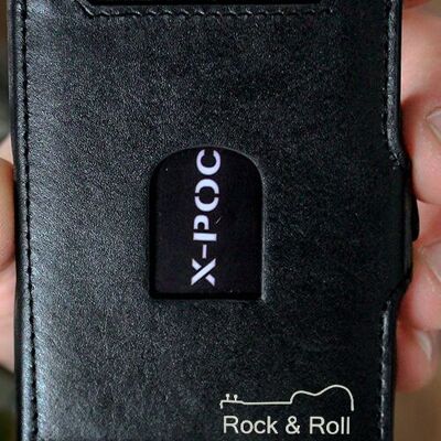 X-POC Kreditkartenetui aus echten Leder "Rock & Roll"