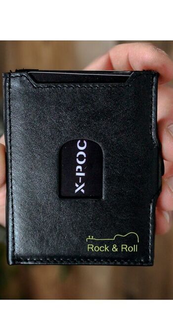 Porte-cartes de crédit X-POC en cuir véritable "Rock & Roll" 7