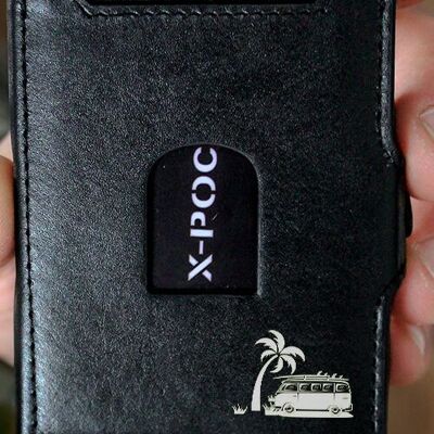 Étui pour cartes de crédit X-POC en cuir véritable "Van + Palme"