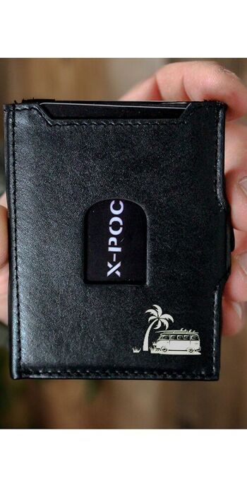 Étui pour cartes de crédit X-POC en cuir véritable "Van + Palme" 1