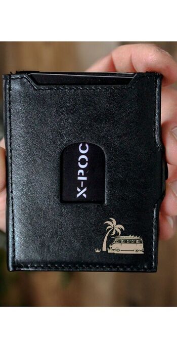 Étui pour cartes de crédit X-POC en cuir véritable "Van + Palme" 2