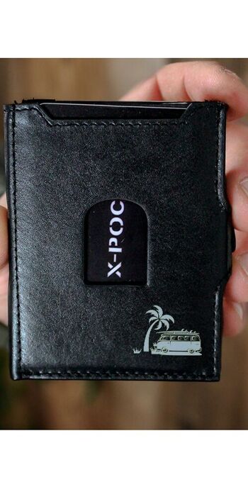 Étui pour cartes de crédit X-POC en cuir véritable "Van + Palme" 6