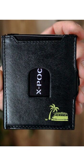 Étui pour cartes de crédit X-POC en cuir véritable "Van + Palme" 7