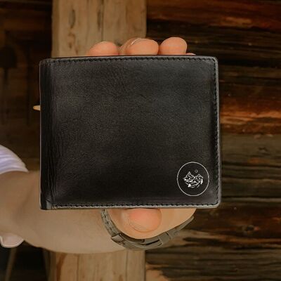 Men's wallet "Mountains with circle" genuine leather