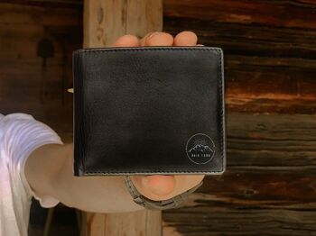 Portefeuille pour homme en cuir véritable "Montagnes avec noms" Personnalisable 8