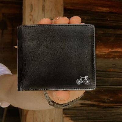 Wallet made of genuine leather "Racing bike"