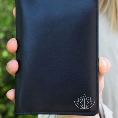 Passport cover "Flower" made of genuine leather