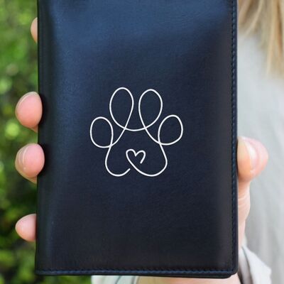 Passport cover "Paw" made of genuine cowhide leather