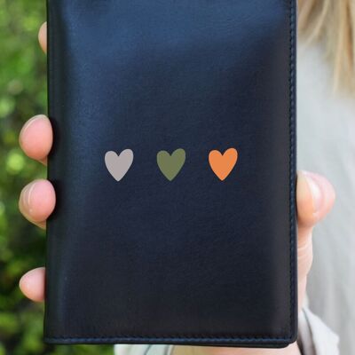Passport cover made of genuine leather "Heart Row Middle"
