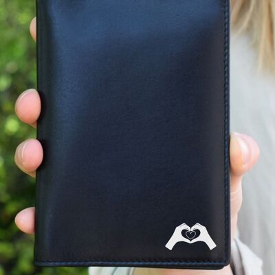 Passport cover made of genuine leather "Heart"