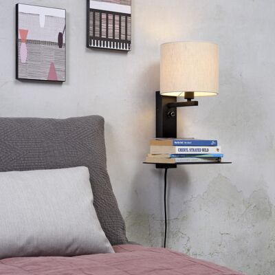 Light linen FLORENCE wall light