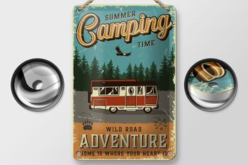 Signe en étain rétro 12x18cm, décoration d'aventure de temps de Camping d'été 2