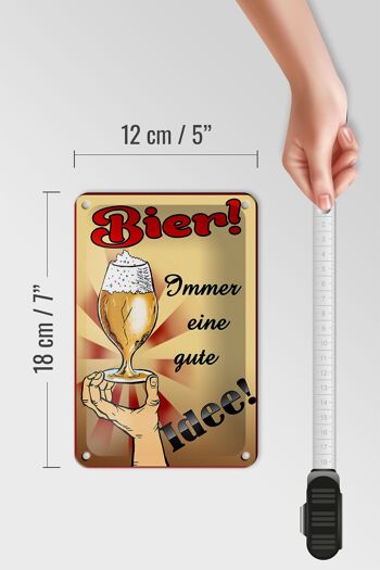 Plaque en tôle alcool 12x18cm bière toujours une bonne idée déco 5
