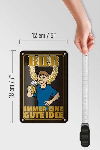 Plaque en tôle alcool rétro 12x18cm bière toujours une bonne idée décoration 5