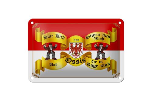 Blechschild Spruch 18x12cm hüte dich vor Sturm Wind Ossis Brandenburg Dekoration