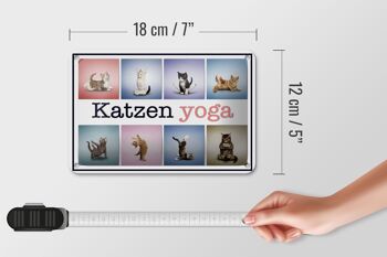 Plaque en tôle chat 18x12cm chats yoga décoration colorée 5