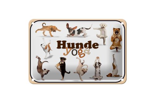 Blechschild 18x12cm Hunde Yoga Wanddeko Dekoration