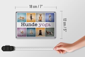 Plaque en tôle 18x12cm chiens yoga décoration colorée 5