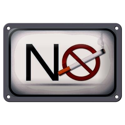 Cartel de chapa aviso 18x12cm Prohibido fumar Decoración prohibido fumar