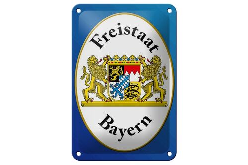 Blechschild Spruch 12x18cm Freistaat Bayern Wappen blaues Schild