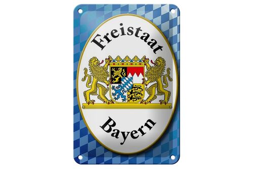 Blechschild Spruch 12x18cm Freistaat Bayern Wappen Dekoration