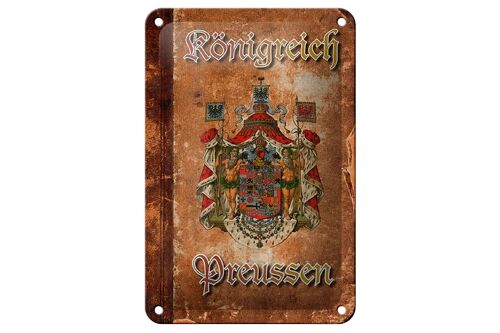 Blechschild Spruch 12x18cm Königreich Preussen Wappen Dekoration
