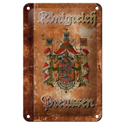 Cartel de chapa con decoración del escudo de armas del Reino de Prusia, 12x18cm