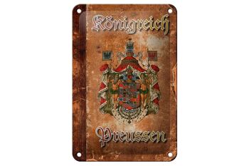 Panneau en étain indiquant la décoration des armoiries du royaume de Prusse, 12x18cm 1