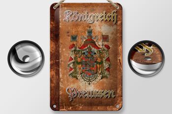 Panneau en étain indiquant la décoration des armoiries du royaume de Prusse, 12x18cm 2