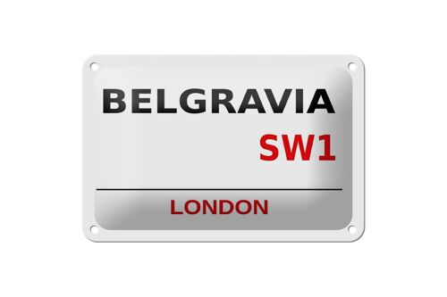 Blechschild London 18x12cm Street Belgravia SW1 weißes Schild