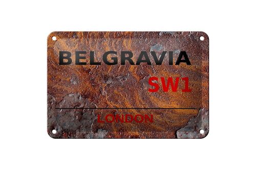 Blechschild London 18x12cm Street Belgravia SW1 Dekoration