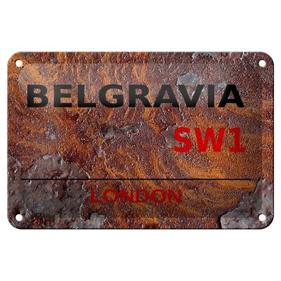 Targa in metallo Londra 18x12 cm Street Belgravia SW1 Decorazione