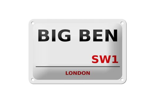 Blechschild London 18x12cm Street Big Ben SW1 weißes Schild