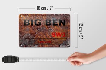 Panneau en étain de londres, 18x12cm, décoration de rue Big Ben SW1 5
