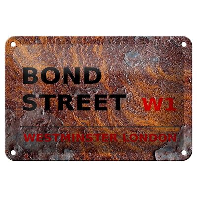 Cartel de chapa Londres 18x12cm Bond Street W1 Decoración