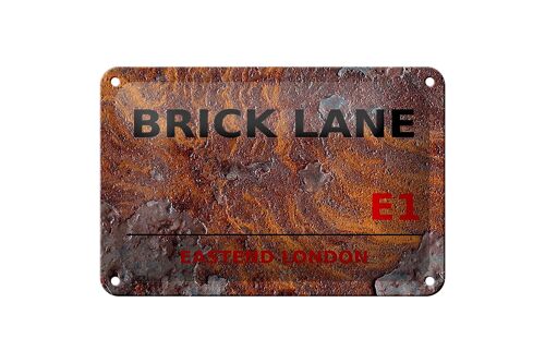 Blechschild London 18x12cm Street Brick Lane E1 Dekoration