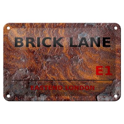 Cartel de chapa Londres 18x12cm Street Brick Lane E1 Decoración