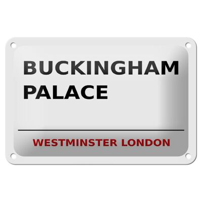 Panneau blanc en étain de londres, 18x12cm, rue Buckingham Palace