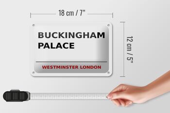 Panneau blanc en étain de londres, 18x12cm, rue Buckingham Palace 5